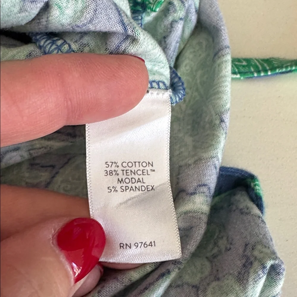 J. Jill 2X blue green floral knit maxi dress - Picture 5 of 9